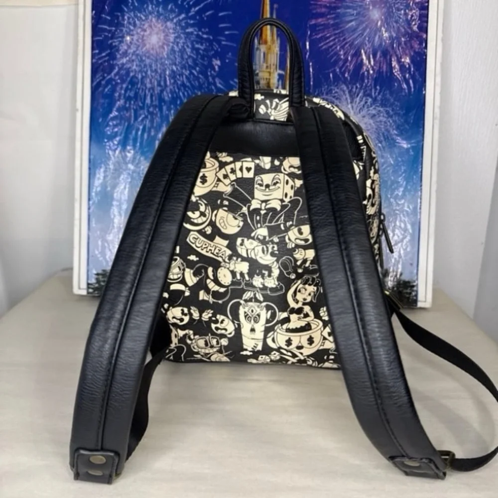 HEART LOGO Cuphead Loungefly mini backpack RARE - Picture 4 of 8